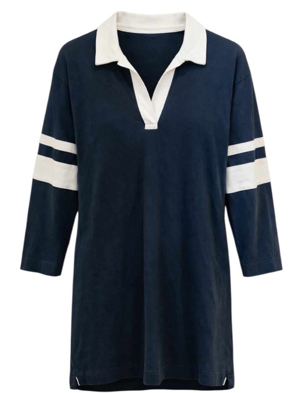 Faherty Sport Jersey Polo Dress Navy 100% Cotton Size Medium
